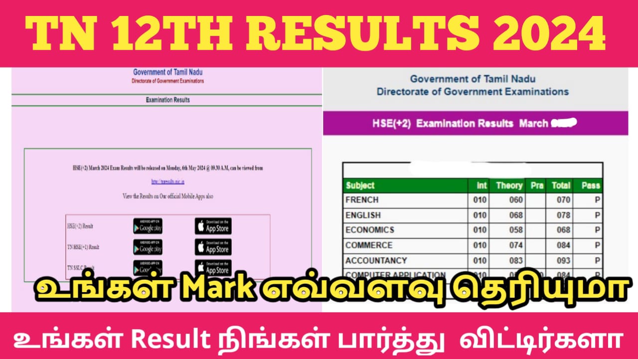Tn 12 result 2024 release date tamilnadu